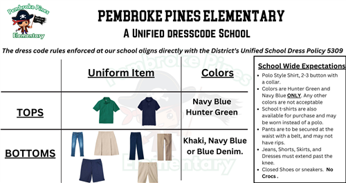 Pembroke Pine Elementary Dress Code Visual